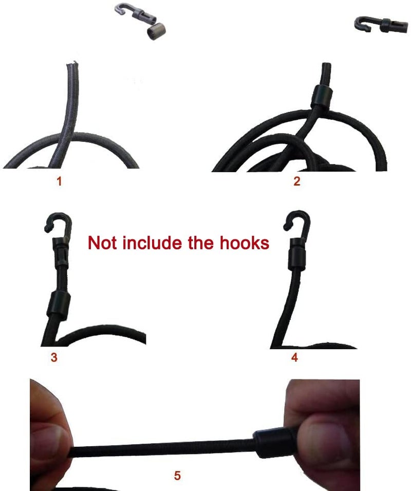 Huouo 1/8" x 10' Bungee Shock Cord - Elastic Nylon Cords Kayak Stretch String Rope & Tie Down Trailer Strap, Marine Grade - Image 3